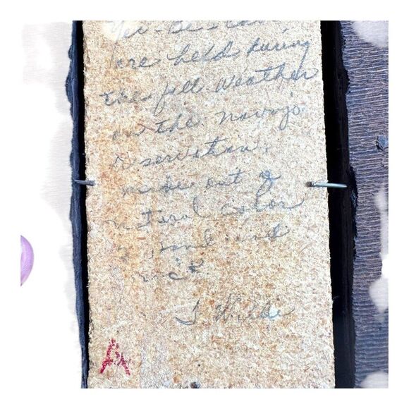 Rustic Wood Picture Frame Native American Sand Art Design & Jug Turquoise Signed - Picture 4 of 5